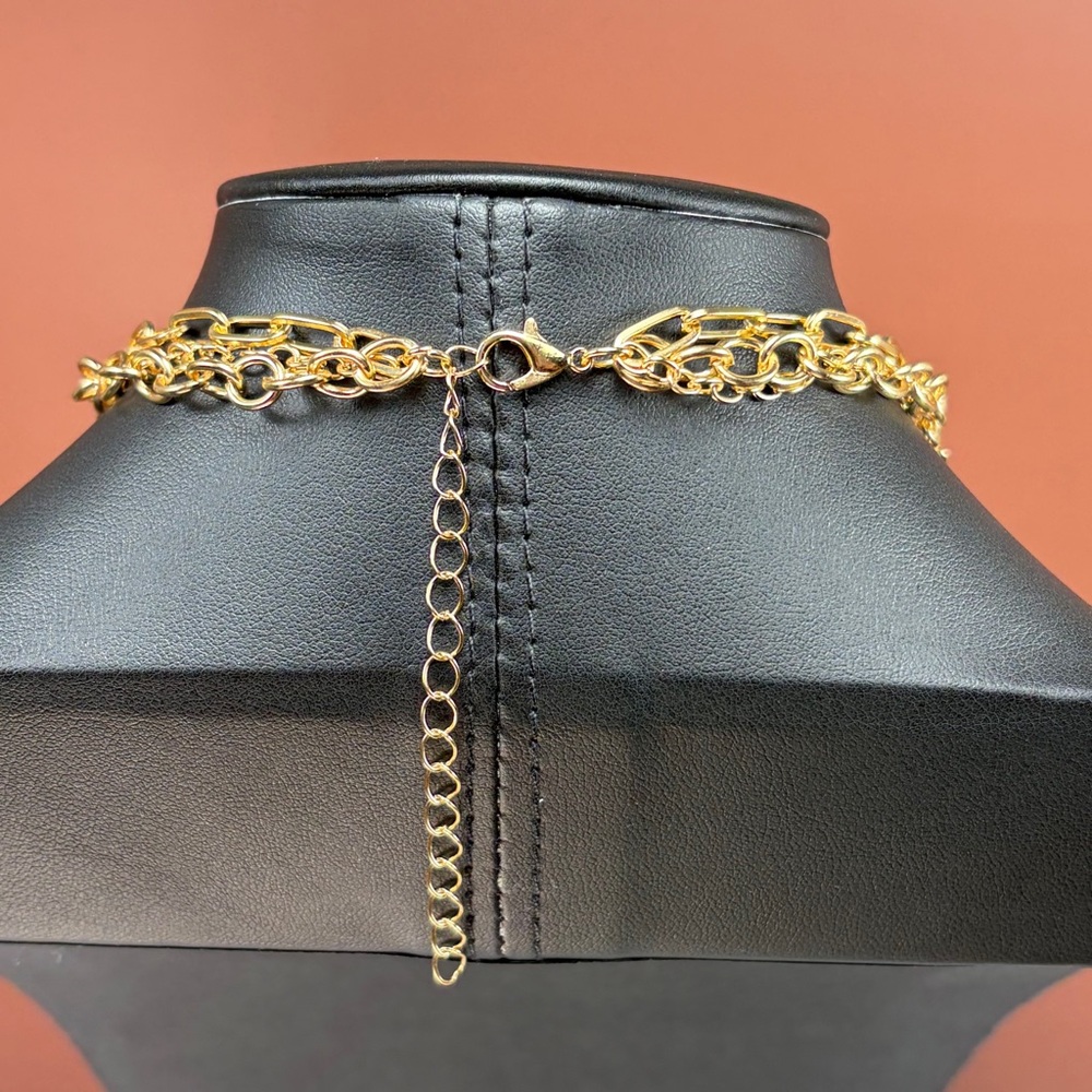 Gold Multi Stranded Charm Necklace - Picture 5 of 5